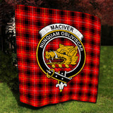 Clan MacIver Modern Crest Tartan Premium Quilt FC430