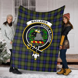 Clan MacLaren Modern Crest Tartan Blanket UC605