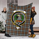 Clan MacLaren Weathered Crest Tartan Blanket UC607