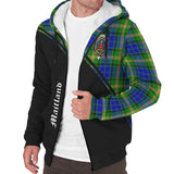 Clan Maitland Crest Tartan Sherpa Hoodie Curve Style CE292