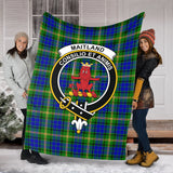 Clan Maitland Crest Tartan Blanket UC700