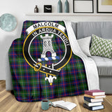 Clan Malcolm Crest Tartan Blanket UC702