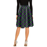 Clan Malcolm Tartan Melete Pleated Midi Skirt V432