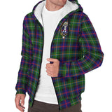 Clan Malcolm Crest Tartan Sherpa Hoodie CT288