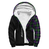 Clan Malcolm Crest Tartan Sherpa Hoodie Curve Style CE290