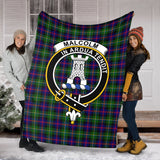 Clan Malcolm Crest Tartan Blanket UC702