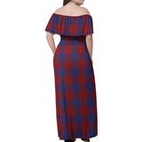 Clan Robinson Tartan Off Shoulder Long Dress VL997