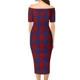 Clan Robinson Tartan Off Shoulder Lady Dress VD266