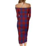 Clan Robinson Tartan Off Shoulder Lady Dress VD266