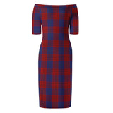 Clan Robinson Tartan Off Shoulder Lady Dress VD266