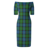 Clan Stirling Tartan Off Shoulder Lady Dress VD160