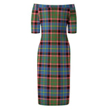 Clan Stirling Bannockburn Tartan Off Shoulder Lady Dress VD159