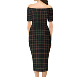 Clan Stott Tartan Off Shoulder Lady Dress VD157