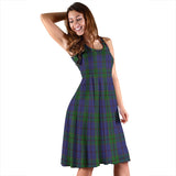 Clan Strachan Tartan Sleeveless Midi Womens Dress VS159