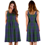 Clan Strachan Tartan Sleeveless Midi Womens Dress VS159