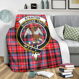 Clan Straiton Crest Tartan Blanket UC926