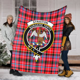 Clan Straiton Crest Tartan Blanket UC926