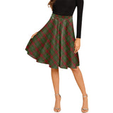 Clan Strange Tartan Melete Pleated Midi Skirt V153