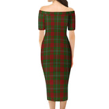 Clan Strange Tartan Off Shoulder Lady Dress VD154