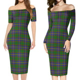 Clan Strange of Balkaskie Tartan Off Shoulder Lady Dress VD153