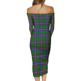 Clan Strange of Balkaskie Tartan Off Shoulder Lady Dress VD153