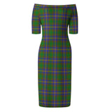 Clan Strange of Balkaskie Tartan Off Shoulder Lady Dress VD153