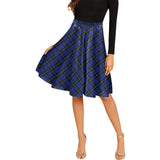 Clan Swan Tartan Melete Pleated Midi Skirt V146