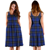 Clan Swan Tartan Sleeveless Midi Womens Dress VS150