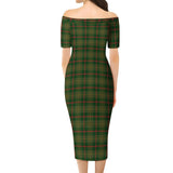 Clan Symington Tartan Off Shoulder Lady Dress VD145