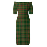 Clan Symington Tartan Off Shoulder Lady Dress VD145