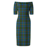 Clan Tait Tartan Off Shoulder Lady Dress VD144