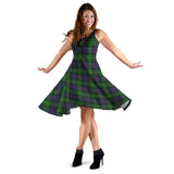 Clan Tait Modern Tartan Sleeveless Midi Womens Dress VS146