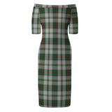 Clan Taylor Dress Tartan Off Shoulder Lady Dress VD141