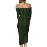 Clan Tennant Tartan Off Shoulder Lady Dress VD139