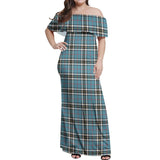 Clan Thomson Tartan Off Shoulder Long Dress VL1135