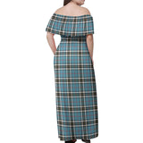 Clan Thomson Tartan Off Shoulder Long Dress VL1135