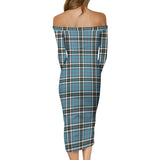 Clan Thomson Tartan Off Shoulder Lady Dress VD136