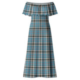 Clan Thomson Tartan Off Shoulder Long Dress VL1135