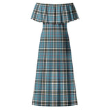 Clan Thomson Tartan Off Shoulder Long Dress VL1135