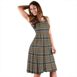 Clan Thomson Camel Tartan Sleeveless Midi Womens Dress VS138