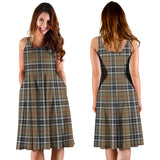 Clan Thomson Camel Tartan Sleeveless Midi Womens Dress VS138