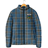 Clan Thomson Dress Blue Crest Tartan Padded Jacket RF939