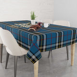 Clan Thomson Dress Blue Tartan Tablecloth Golden Sword of Courageous Legacy BG952