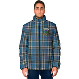 Clan Thomson Dress Blue Crest Tartan Padded Jacket RF939