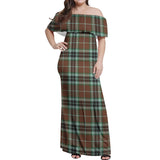 Clan Thomson Hunting Modern Tartan Off Shoulder Long Dress VL1134