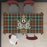 Clan Thomson Hunting Modern Tartan Tablecloth Golden Sword of Courageous Legacy BG953