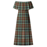 Clan Thomson Hunting Modern Tartan Off Shoulder Long Dress VL1134