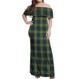 Clan Todd Tartan Off Shoulder Long Dress VL1137