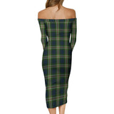 Clan Todd Tartan Off Shoulder Lady Dress VD132