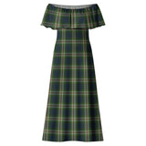 Clan Todd Tartan Off Shoulder Long Dress VL1137